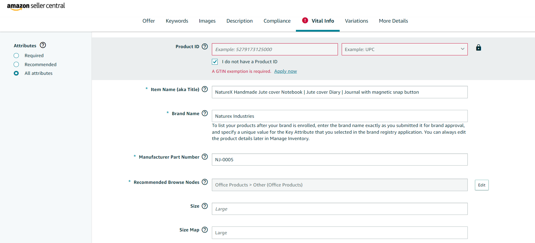 Unable to list product after GTIN exemption approval